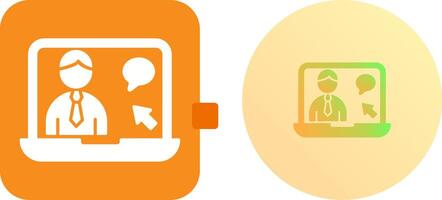 Online Interview Icon Design vector