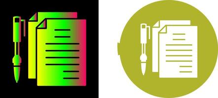 único documentos y bolígrafo icono diseño vector