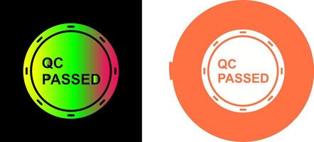 Unique QC Passed Icon Design vector