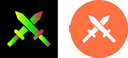 Unique Two Swords Icon Design vector