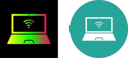 Unique Connected Laptop Icon Design vector