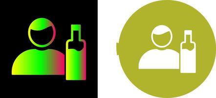 Unique Man And Drink Icon Design vector