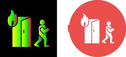 Unique Running from Fire Icon Design vector