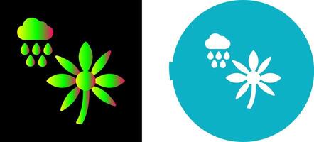 Flower with rain Icon Design vector