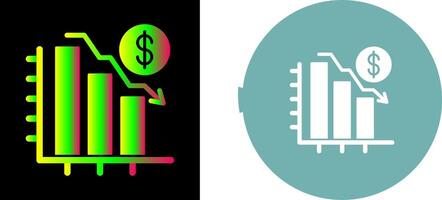 Chart Down Icon Design vector
