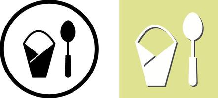 Spoon and Napkin Icon Design vector