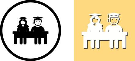 Unique Students Sitting Icon Design vector
