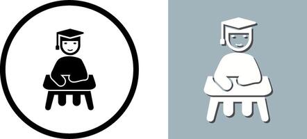 Unique Studying on Desk Icon Design vector