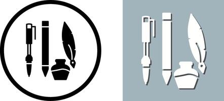 Unique Writing Equipment Icon Design vector