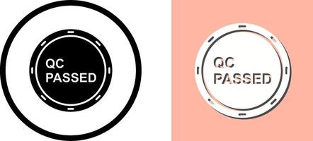 Unique QC Passed Icon Design vector