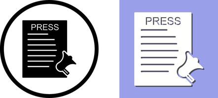 Unique Press Releases Icon Design vector