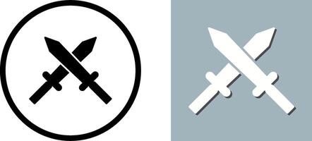 Unique Two Swords Icon Design vector