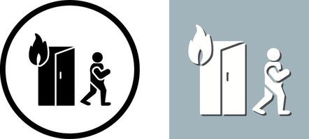 Unique Running from Fire Icon Design vector