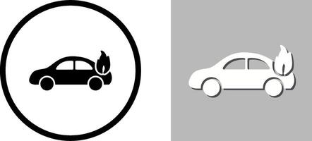 Unique Car on Fire Icon Design vector