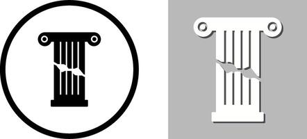 Broken Pillar Icon Design vector