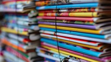 A stack of magazines and journals offering a variety of reading material to choose from photo