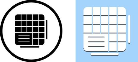 Table Data Icon Design vector