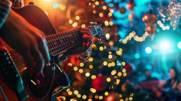 el sonido de En Vivo música jugando en el antecedentes agregando a el festivo atmósfera foto