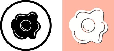 Fried egg Icon Design vector