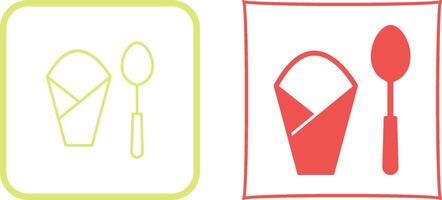 Spoon and Napkin Icon Design vector