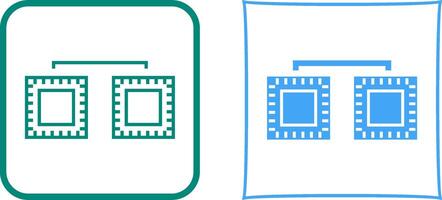 Unique Processors Connected Icon Design vector