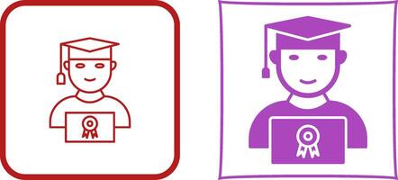 Unique Student Holding Degree Icon Design vector