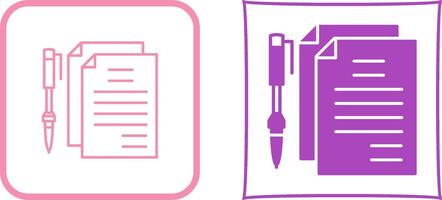 Unique Documents and Pen Icon Design vector