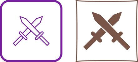 Unique Two Swords Icon Design vector