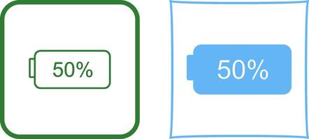 Unique Half Battery Icon Design vector