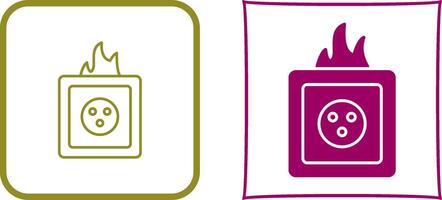 Unique Fire in Socket Icon Design vector
