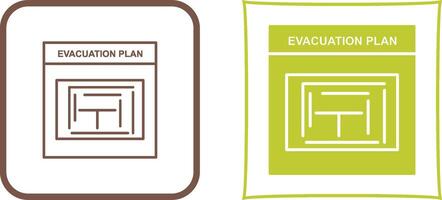 diseño de icono de plan de evacuación vector