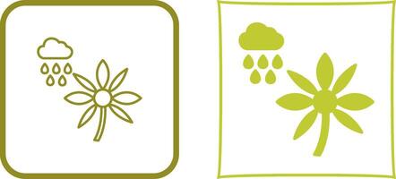 Flower with rain Icon Design vector