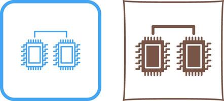 Processors Connected Icon Design vector