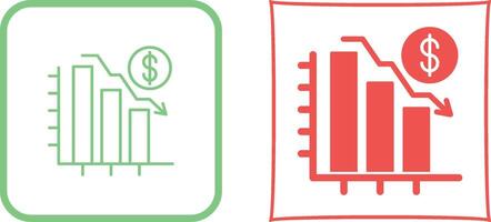 Chart Down Icon Design vector