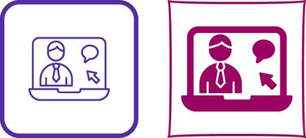 Online Interview Icon Design vector