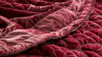 An extravagant quilted throw blanket made from a combination of velvet silk and cashmere materials photo