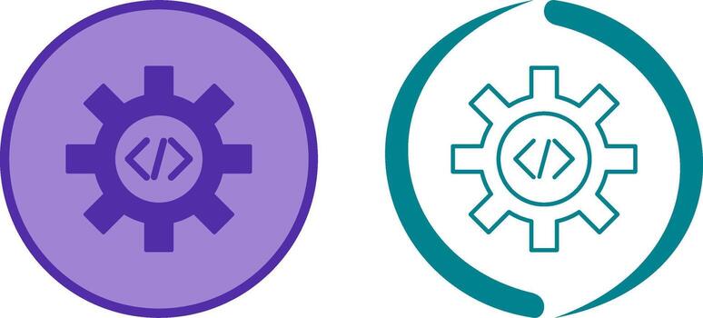 Unique Code Optimization Icon Design vector