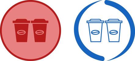 Two Coffees Icon Design vector