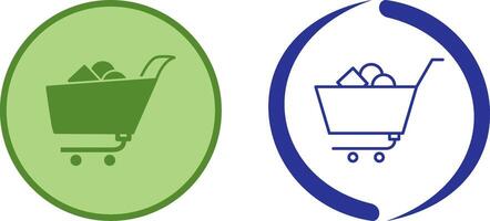 Unique Shopping Cart II Icon Design vector