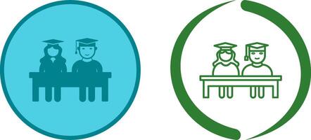 Unique Students Sitting Icon Design vector