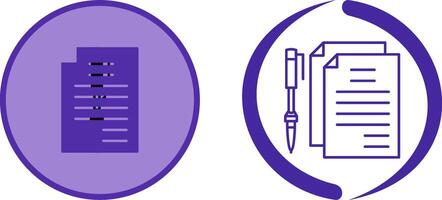 Unique Documents and Pen Icon Design vector