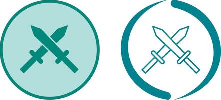 Unique Two Swords Icon Design vector