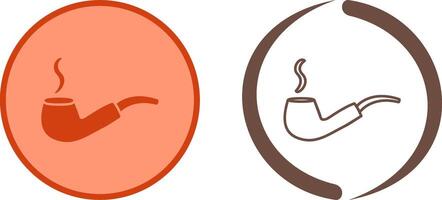 Unique Lit Smoking Pipe Icon Design vector