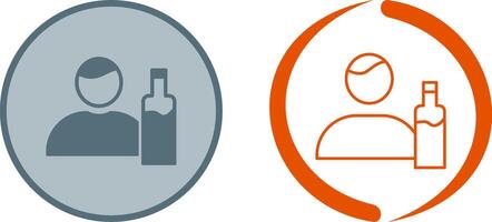 Unique Man And Drink Icon Design vector