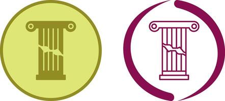 Broken Pillar Icon Design vector