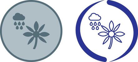 Flower with rain Icon Design vector