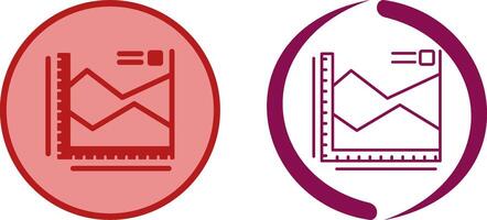 Spline Chart Icon Design vector