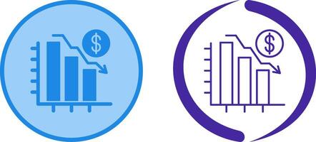 Chart Down Icon Design vector
