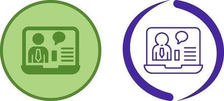 Online Job Interview Icon Design vector