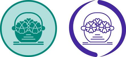 Flower Basket Icon Design vector